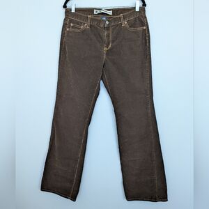 Authentic Vtg Y2K Corduroy Brown Low Rise Boot Cut Pants Sz 10R Fall 2003